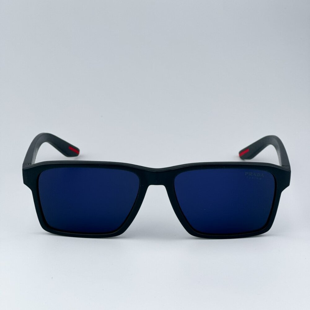 Prada Linea Rossa PS05YS UFK05U BRAND NEW Sunglasses Grey Rubber Blue Unisex